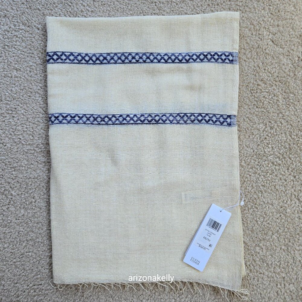 NWT Eileen Fisher Handloomed Ethiopian Artisan Cotton Scarf